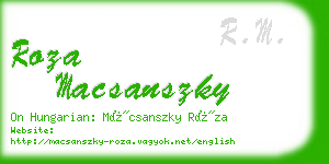 roza macsanszky business card